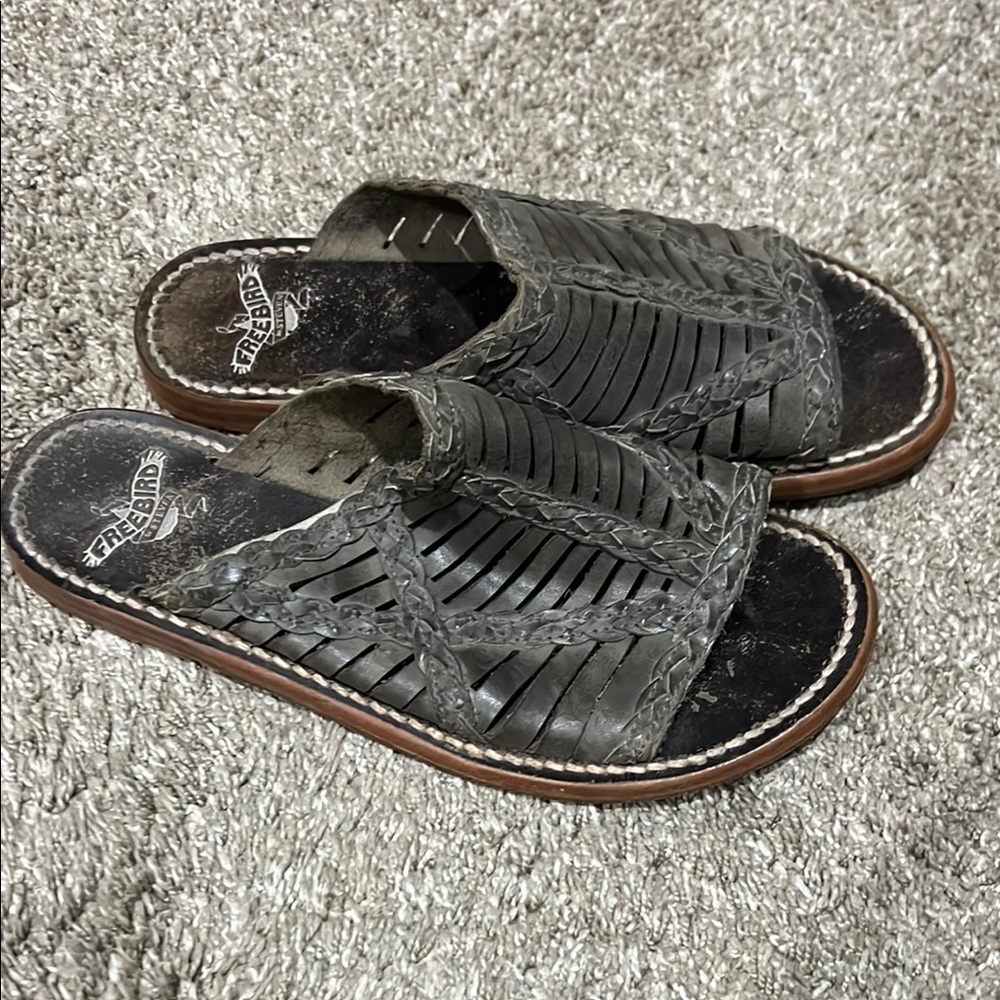 Earthbound Black Braided Sandals